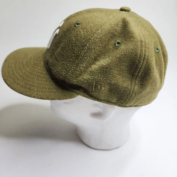 New Era New York Yankees 59Fifty Olive Green Fitted Baseball Cap Hat 7 1/4 New - Picture 3 of 11